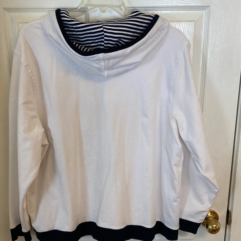 Lauren Ralph Lauren White & Dark Navy Hooded Jacket - Picture 6 of 8